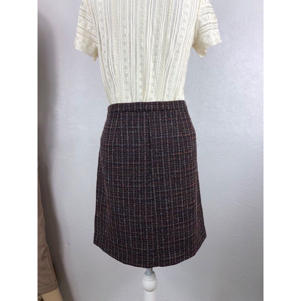 Loft Shift Skirt Sz 8 Boucle Multicolor Skirt 2 Front pockets - Picture 6 of 7